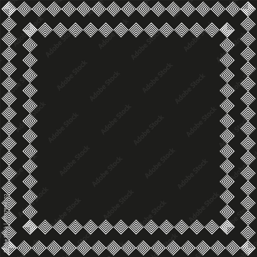 Poster geometric square frame. diamond vector border. patterned tile design. decorative graphic element.