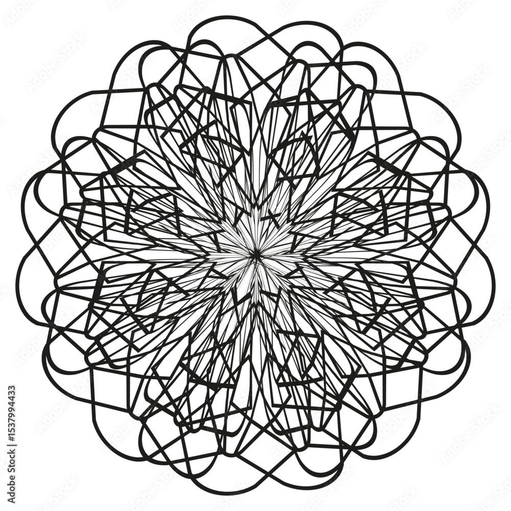 Poster line spiral icon. concentric abstract shape. hand drawn swirl design. vector sketch form.