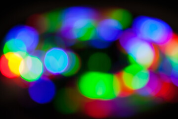 Brightly colored circular bokeh lights, background photo