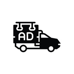 Black solid icon for advertising on transport