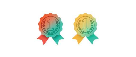 First Place Award Seals with Ribbons