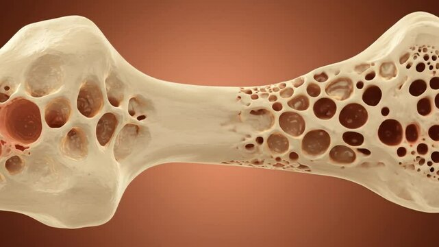 Osteoporosis bone structure illustration medical graphic