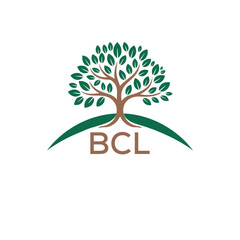 Obraz premium Eco Tree Logo with BCL Text – Green Nature Concept Emblem Design. BCL Letter Logo. 
