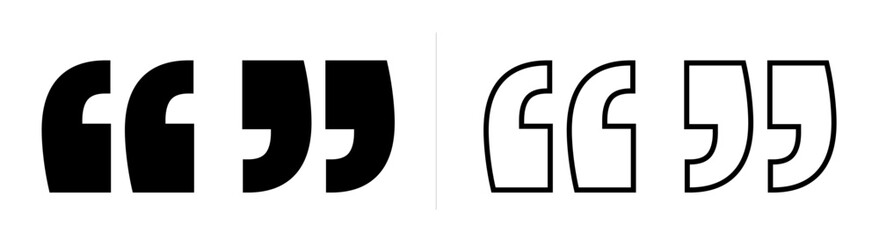 Fototapeta premium Testimonial template, Quotation mark and symbol, speech punctuation, excerpt commas, double comma. Remark button , Quote, Review, Feedback, rate us, commas on white background, testimonial icon set