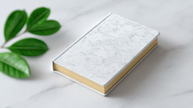 Sleek minimalist planner resting on a marble surface accompanied by greenery. National Planner Day