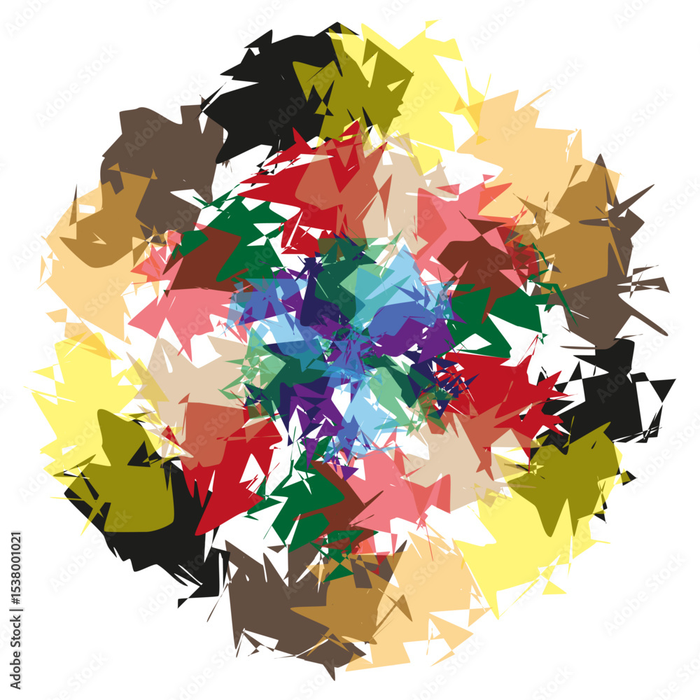 Poster colorful abstract burst. chaotic paint splatter. dynamic radial pattern. vector vibrant explosion.