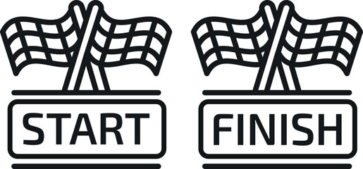 Start and Finish Line Flags – Racing and Competition - outline
