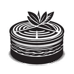 Black Moussaka Silhouette Vector, High Quality Illustration on White Background