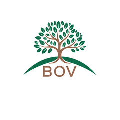 Initial BOV Letter Linked Logo for business and company identity. Modern BOV Letter Logo Vector Template with modern trendy golden logo.
