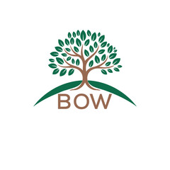 Initial BOW Letter Linked Logo for business and company identity. Modern BOW Letter Logo Vector Template with modern trendy golden logo.
