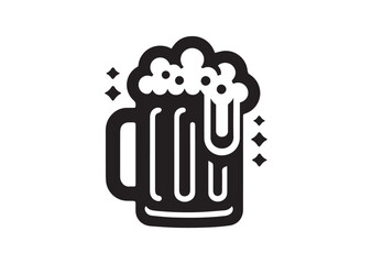 Beer Mug Silhouette Vector, Beer Mug Icon