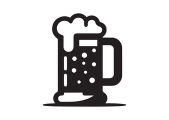 Beer Mug Silhouette Vector, Beer Mug Icon