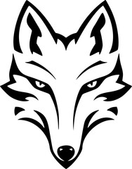 Sly Fox Vector Art. Black and White Forest Animal Silhouette. Wild Fox Stencil Illustration. SVG File.