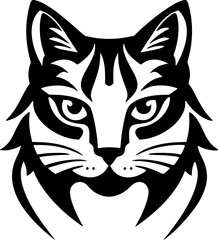 House Cat SVG Vector. Cute Feline Black and White Silhouette. Graphic Logo Vet Print. Cat Tattoo Stencil