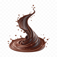 realistic 3d smooth dark chocolate liquid splash in different style 