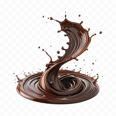 realistic 3d smooth dark chocolate liquid splash in different style 