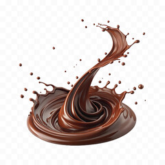 realistic 3d smooth dark chocolate liquid splash in different style 