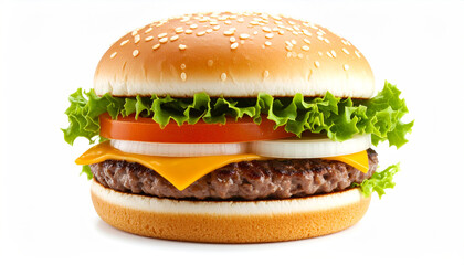 delicious hamburger in close range 