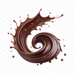 realistic 3d smooth dark chocolate liquid splash in different style 