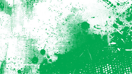 Green and white abstract background with brushstroke and   green grunge texture background with halftone 