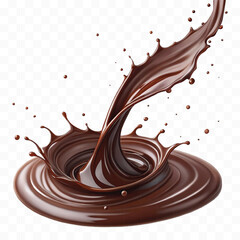 realistic 3d smooth dark chocolate liquid splash in different style 