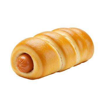 Brazilian Sausage Roll (Enroladinho de Salsicha) on White