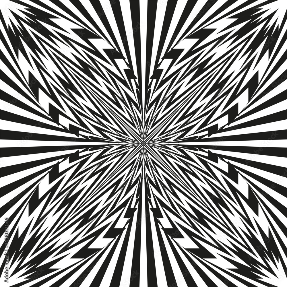 Poster hypnotic pattern art. abstract symmetrical design. vector intricate texture. geometric visual effect