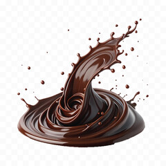 realistic 3d smooth dark chocolate liquid splash in different style 