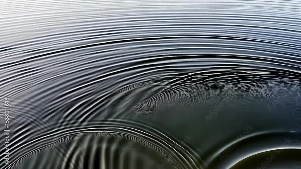 Poster abstract water surface with circular ripple patterns, creating a mesmerizing movement, gentle waves 