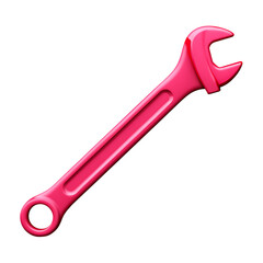 Pink wrench tool isolated on transparent background isolated on white background