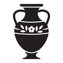 antique vase isolated icon silhouette vector art illustration on white background