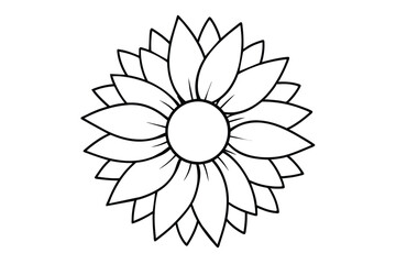 Elegant Line Art Sunflower Drawing Simple Floral Illustration
