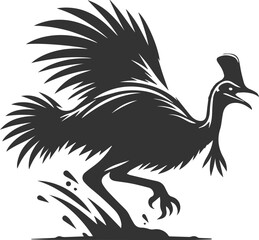 Cassowary vector drawing bird animal silhouette illustration
