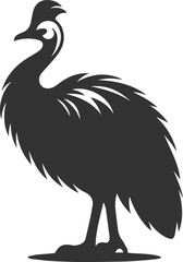 Cassowary vector drawing bird animal silhouette illustration