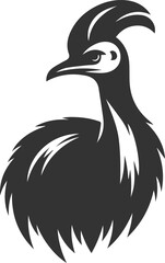 Cassowary vector drawing bird animal silhouette illustration