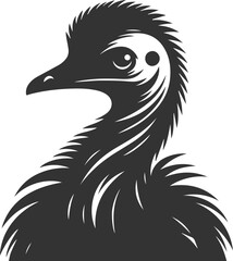 Cassowary vector drawing bird animal silhouette illustration