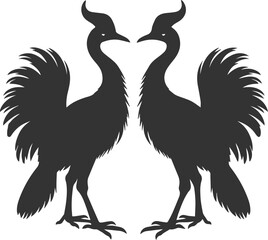 Cassowary vector drawing bird animal silhouette illustration