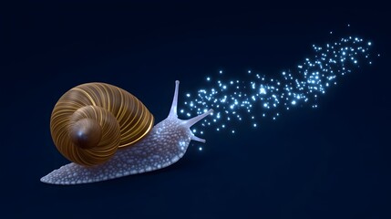 Glowing snail trail illuminates the cosmic expanse