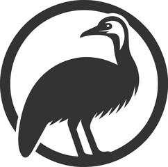 Cassowary vector drawing bird animal silhouette illustration