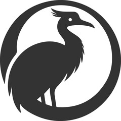 Cassowary vector drawing bird animal silhouette illustration