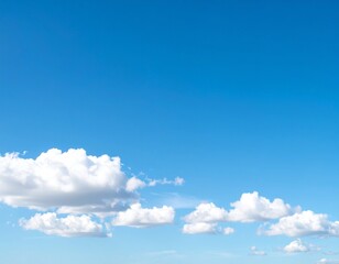 Obraz premium 青空に浮かぶ白い雲 さわやかな空の背景