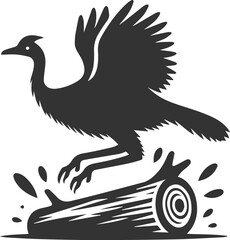 Cassowary vector drawing bird animal silhouette illustration