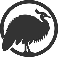 Cassowary vector drawing bird animal silhouette illustration