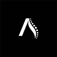 Obraz premium Chiropractic's minimalist and modern A letter logo design. by combining the spine symbol and the letter A.