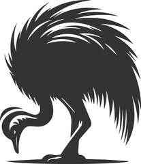 Cassowary vector drawing bird animal silhouette illustration