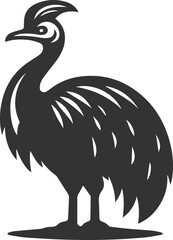Cassowary vector drawing bird animal silhouette illustration