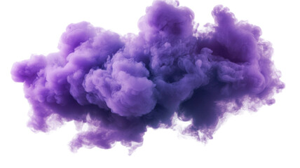 Title: Vibrant Purple Smoke Effect Isolated on White Background