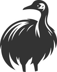Cassowary vector drawing bird animal silhouette illustration