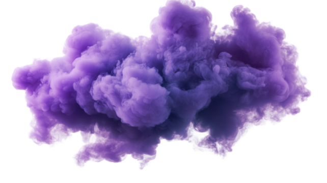 Title: Vibrant Purple Smoke Effect Isolated on White Background