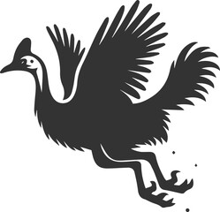 Cassowary vector drawing bird animal silhouette illustration